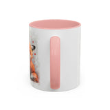 Foxy Lovers Valentines Day Accent Coffee Mug (11, 15oz)! Free Shipping! Microwave and Dishwasher Safe! BPA Free