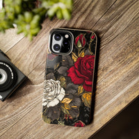 White and Red Roses Gothic Inspired Halloween Tough Phone Cases! Fall Vibes!