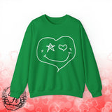 Valentines Day Heart Smiley Star Eye Unisex Sweatshirt! Retro! Plus Sizes Available!