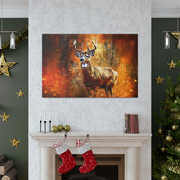 Western Mountain Deer Scenery in Oranges and Browns Canvas Gallery Wraps!