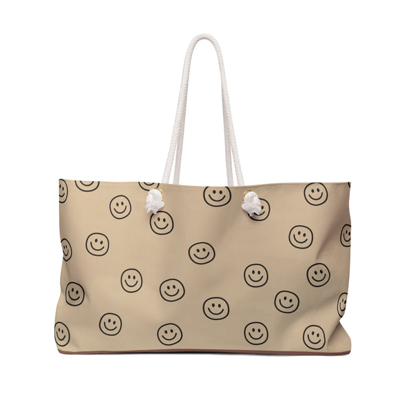 Cream Smiley Face Vacation Travel Weekender Bag! Free Shipping!!!