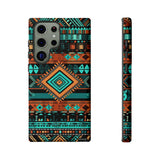 Turquoise Aztec Tough Cases! Cellphone Cases! Multiple Sizes Available! Apple iPhone, Samsung Galaxy, and Google Pixel devices!