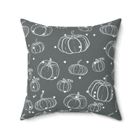 Grey and White Polka Dot Pumpkin Square Pillow! Halloween! Fall Vibes!