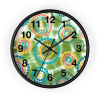 Boho Green Tie Dye Wall Clock! Perfect For Gifting! Free Shipping!!!