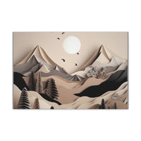 Western/Boho Mountain Scenery in Blacks and Browns Canvas Gallery Wraps!