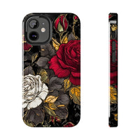 White and Red Roses Gothic Inspired Halloween Tough Phone Cases! Fall Vibes!