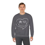 Valentines Day Heart Smiley Star Eye Unisex Sweatshirt! Retro! Plus Sizes Available!