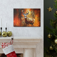 Western Mountain Deer Scenery in Oranges and Browns Canvas Gallery Wraps!