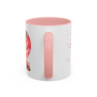 Disco Fox I Love You Valentines Day Accent Coffee Mug (11, 15oz)! Free Shipping! Microwave and Dishwasher Safe! BPA Free