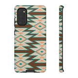 Teal and Brown Aztec Tough Cases! Cellphone Cases! Multiple Sizes Available! Apple iPhone, Samsung Galaxy, and Google Pixel devices!