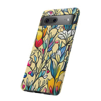 Blue and Yellow Floral Tulips Phone Cases! New!!! Over 40 Phone Sizes To Choose From! Free Shipping!!!