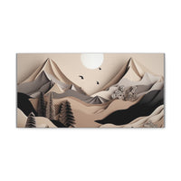 Western/Boho Mountain Scenery in Blacks and Browns Canvas Gallery Wraps!