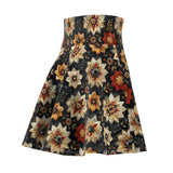 Western Black and Brown Florals Women's Skater Skirt! Free Shipping!