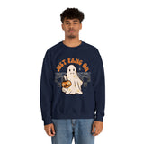 Just Fang On Retro Ghost Unisex Heavy Blend Crewneck Sweatshirt! Halloween! Fall Vibes!