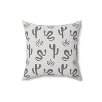 Western/Boho Snakes and Botanicals Plants Grey Square Pillow!