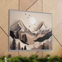 Western/Boho Mountain Scenery in Blacks and Browns Canvas Gallery Wraps!