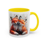 Foxy Lovers Valentines Day Accent Coffee Mug (11, 15oz)! Free Shipping! Microwave and Dishwasher Safe! BPA Free