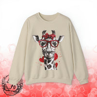 Valentines Day Giraffe Heart Unisex Sweatshirt! Plus Sizes Available!