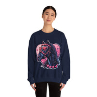 Valentines Day Black Horse Pink Hearts Unisex Sweatshirt! Retro! Free Shipping!!!