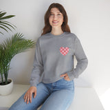 Valentines Day Pink Plaid Heart Basics Pocket Design Edition Unisex Sweatshirt! Retro! Free Shipping!!!