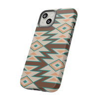 Teal and Brown Aztec Tough Cases! Cellphone Cases! Multiple Sizes Available! Apple iPhone, Samsung Galaxy, and Google Pixel devices!