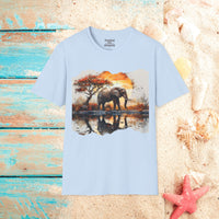 Elephant Golden Hour Unisex Graphic Tees! Summer Vibes! All New Heather Colors!!! Free Shipping!!!