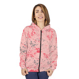 Pink Mineral Wash Unisex Full Zip Jacket! Polyester exterior, Fleece interior! Free Shipping!