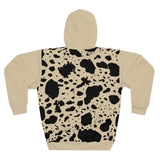 Cow Print and Cream Unisex Pullover Hoodie! All Over Print! New!!!