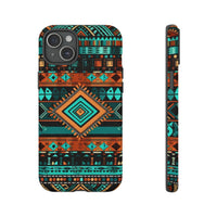 Turquoise Aztec Tough Cases! Cellphone Cases! Multiple Sizes Available! Apple iPhone, Samsung Galaxy, and Google Pixel devices!