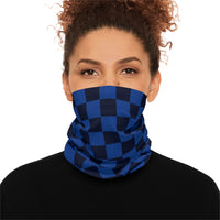 Black and Navy Blue Plaid Lightweight Neck Gaiter! 4 Sizes Available! Free Shipping! UPF +50! Great For All Outdoor Sports!