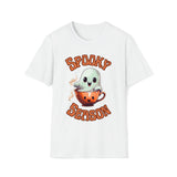 Spooky Season Little Ghost in a coffee Cup Halloween Unisex Graphic Tees! Fall Vibes!