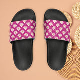 Vibrant Pink Daisy Flower Print Summer Beach Slides, Women's PU Slide Sandals! Free Shipping!!!