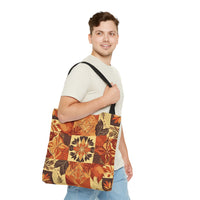 Reddish Burnt Orange Creamy Brown Leaves Fall Vibes Tote Bag!