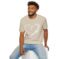 Valentines Day Butterfly Heart Medley White Version Unisex Graphic Tee! All New Heather Colors!!! Free Shipping!!!