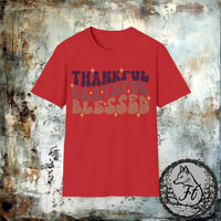 Thankful Grateful Blessed Thanksgiving Fall Vibes Retro Unisex Graphic Tees!