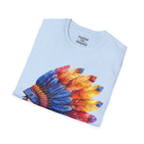 Indian Head Dress Colorful Rainbow Unisex Graphic Tees! Summer Vibes! All New Heather Colors!!! Free Shipping!!!