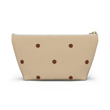Cream Brown Polka Dot Bride Travel Accessory Pouch, Check Out My Matching Weekender Bag! Free Shipping!!!