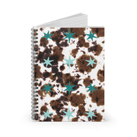 Western Inspired Cow Print Blue Teal Star Journal! Free Shipping! Great for Gifting!