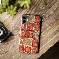 Royal Red Floral Fall Vibes Tough Phone Cases!