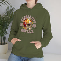 Kansas City Football Paint Splatter Helmet Unisex Hoodie! Football Season!