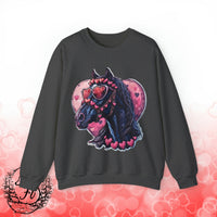 Valentines Day Black Horse Pink Hearts Unisex Sweatshirt! Retro! Free Shipping!!!