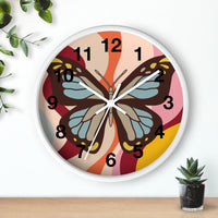 Boho Butterfly Print Wall Clock! Perfect For Gifting! Free Shipping!!! 3 Colors Available!