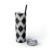 Western Black and Grey Aztec Printed Vibes Skinny Tumbler with Straw, 20oz!