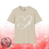 Valentines Day Butterfly Heart Medley White Version Unisex Graphic Tee! All New Heather Colors!!! Free Shipping!!!