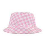 Pink Plaid Unisex Bucket Hat! Free Shipping! Made in The USA!