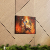 Western Mountain Deer Scenery in Oranges and Browns Canvas Gallery Wraps!