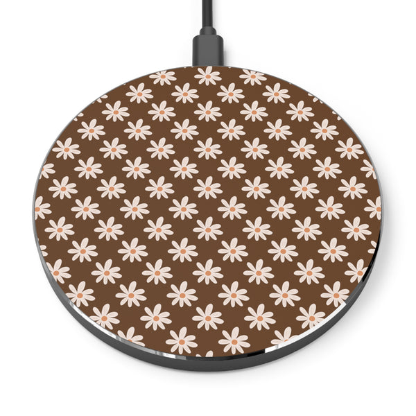 Chocolate Brown Daisy Wireless Phone Charger! Free Shipping!!!
