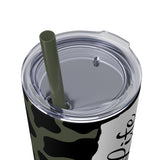 Teacher Life Cow Printed Skinny Tumbler with Straw, 20oz! Multiple Colors!