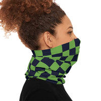 Black and Green Plaid Lightweight Neck Gaiter! 4 Sizes Available! Free Shipping! UPF +50! Great For All Outdoor Sports!