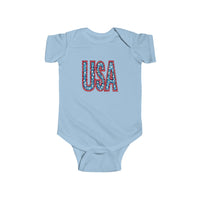USA Star Spangled Unisex Infant Fine Jersey Bodysuit! Free Shipping! Independence Day!